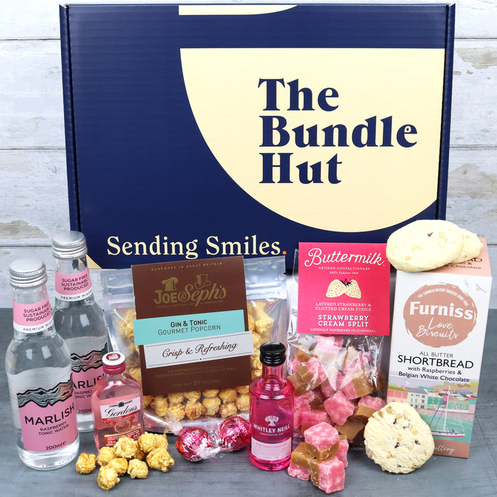 Pink Gin & Treats Hamper Gift Box